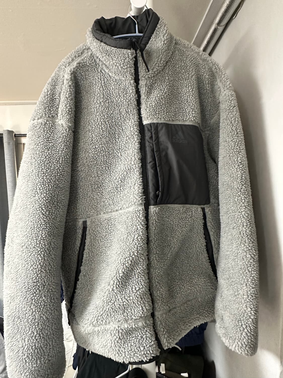 아디다스 리버시블 쉐르파 양면 플리스 자켓 그레이 L 상품이미지1