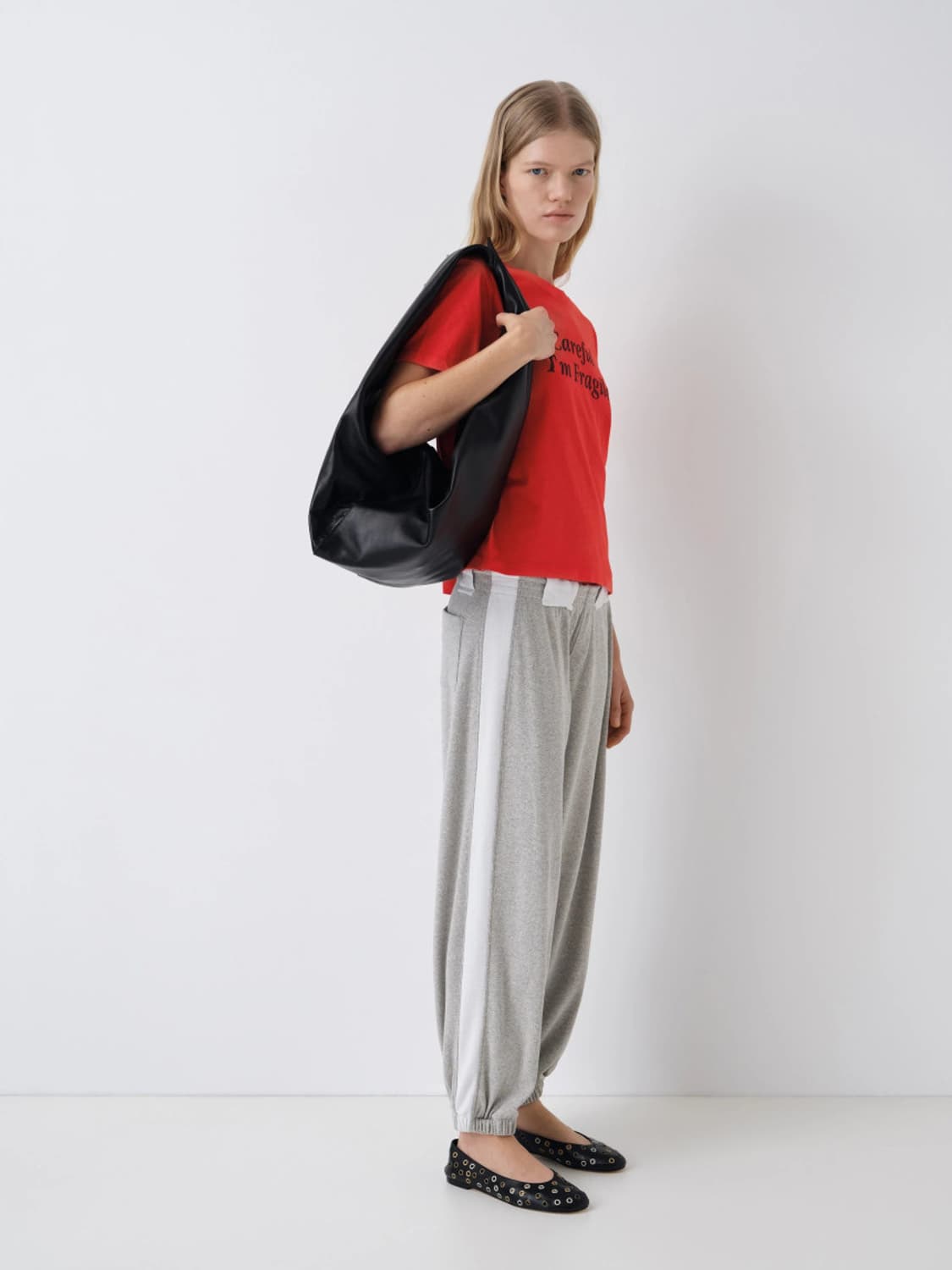 [XS,S,M]기마구아스 Emmanuelle 스웨트팬츠/그레이 화이트 상품이미지3