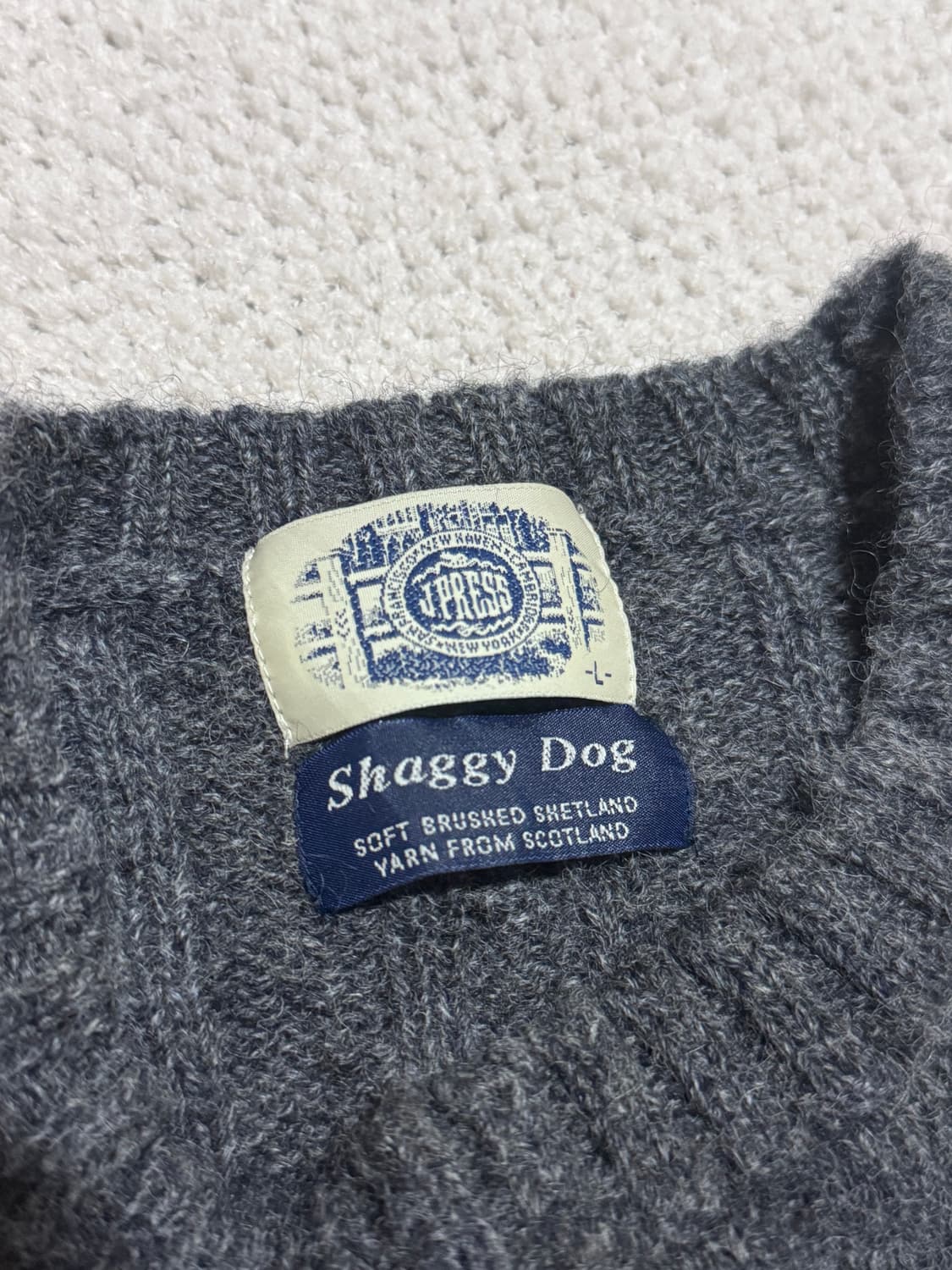 J.PRESS 스코틀랜드 쉐기독 울 니트 그레이 L 상품이미지8