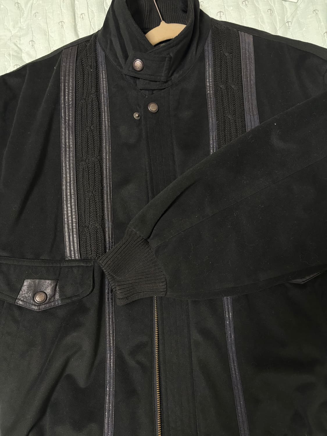 빈티지클럽 블랙 가죽 디테일 자켓 상품이미지8