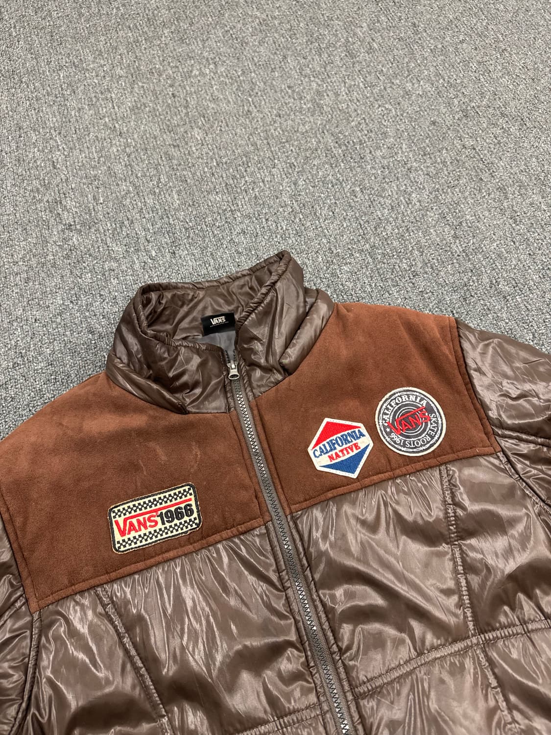 LL)반스 빈티지 패치 브라운 패딩 봄버 자켓(수선) 상품이미지3