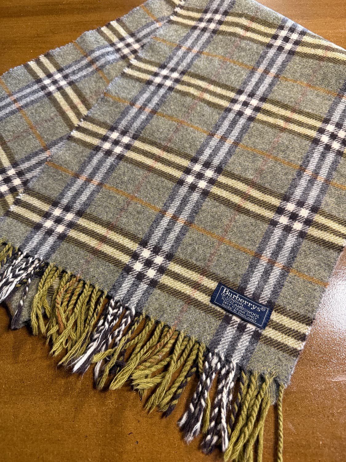 Burberrys 램스울 체크 머플러 올리브 상품이미지2