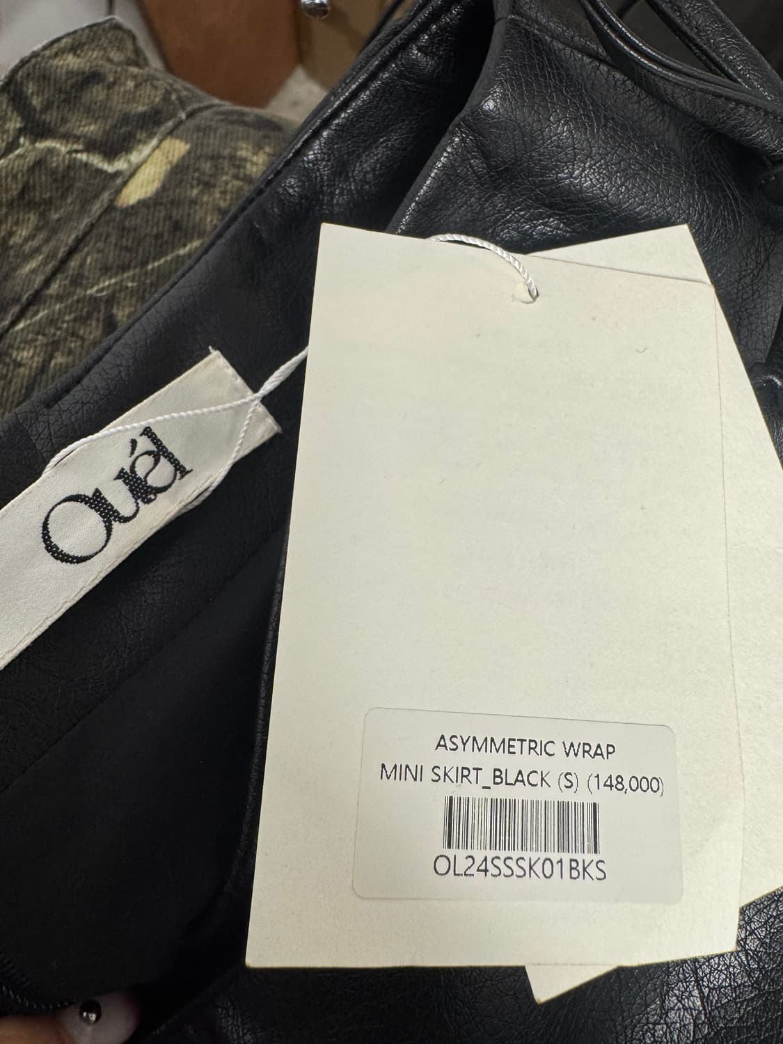 오앨 ouel 블랙 레더 가죽 랩 미니 스커트 S 새상품 상품이미지10