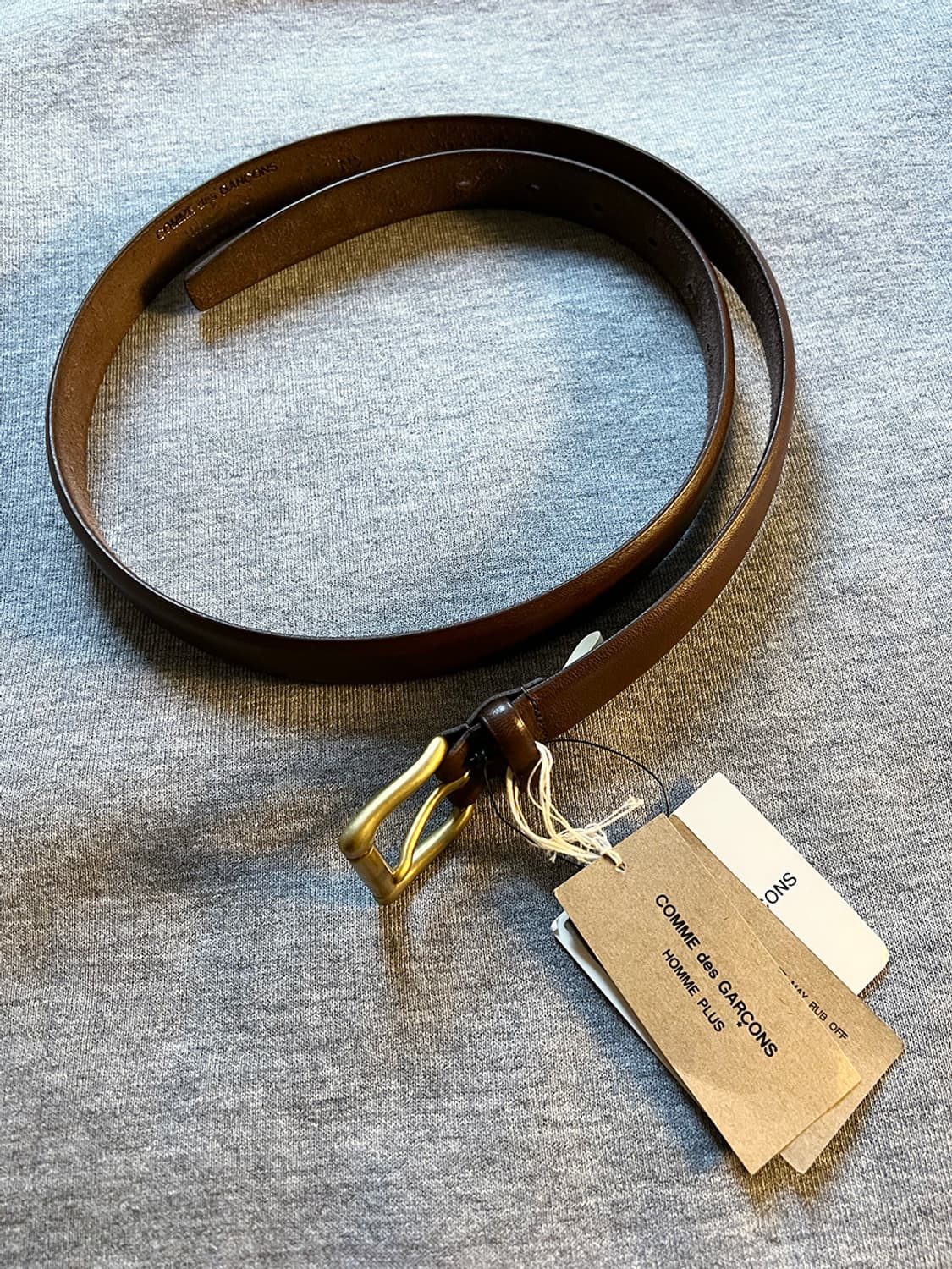 꼼 데 가르송 옴므 플러스 브라운 레더 벨트 상품이미지1