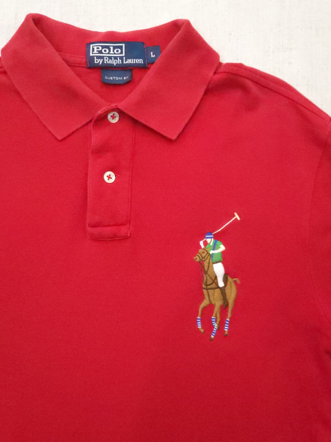폴로 랄프로렌 레드 반팔 카라티 L 상품이미지2