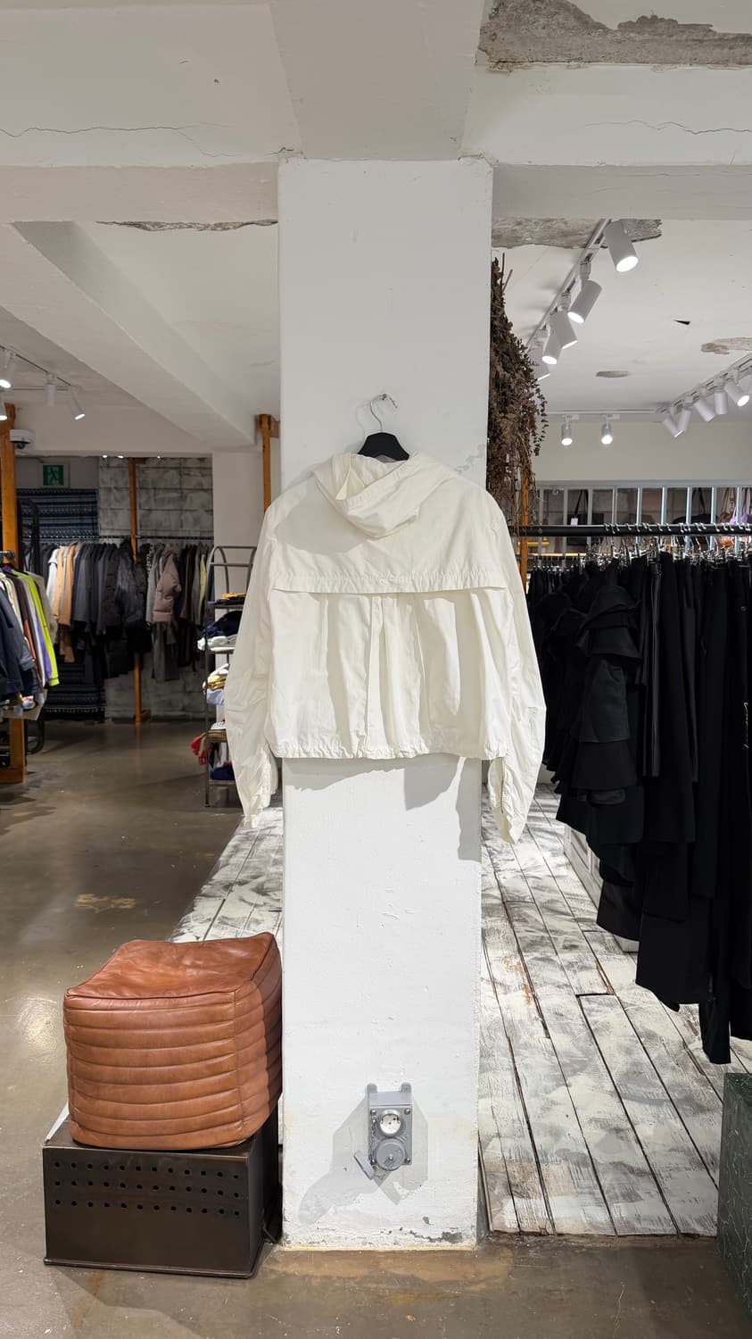 설비노 화이트 나일론 게더링 슬리브 후디 자켓 상품이미지7