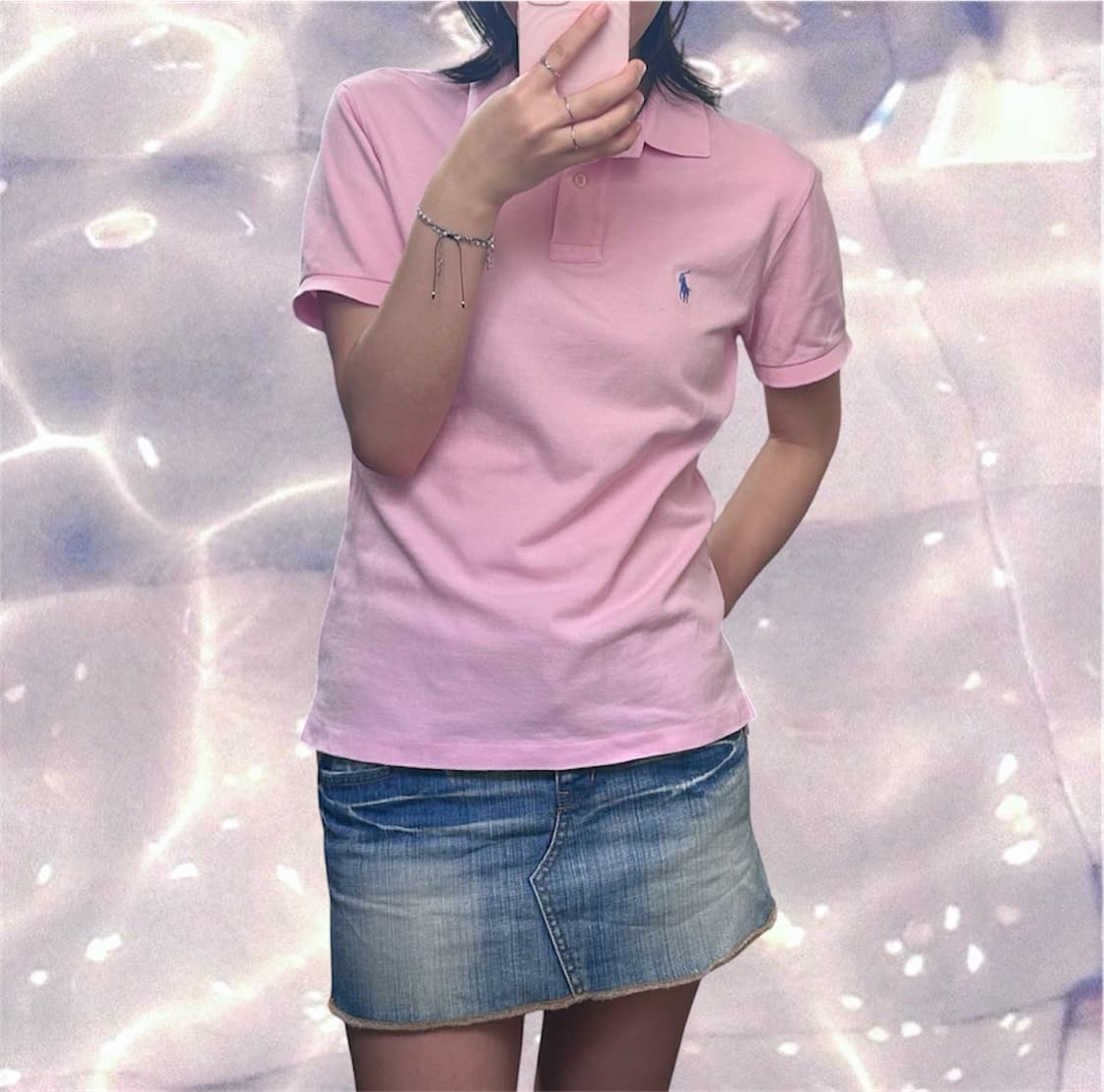 폴로 랄프로렌 PK 반팔 카라 티셔츠 베이비 핑크 S 상품이미지1