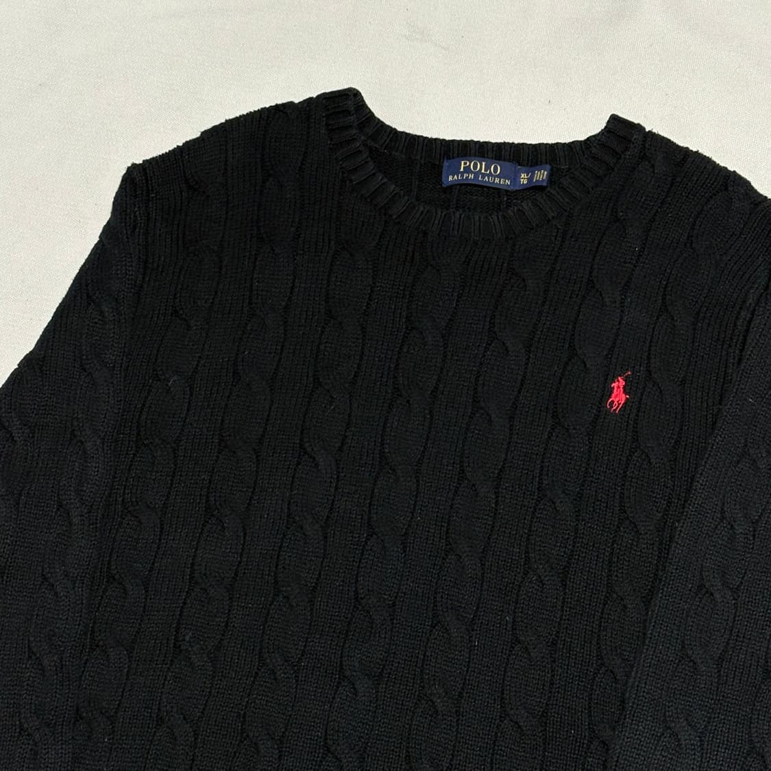 XL 폴로랄프로렌 블랙 케이블 코튼 니트 상품이미지1