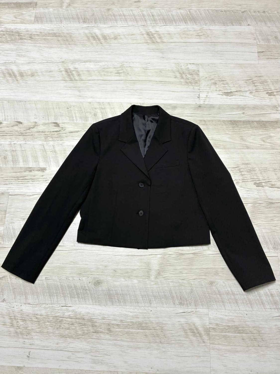 S 무신사스탠다드 우먼 크롭 블레이저 자켓 블랙 상품이미지2