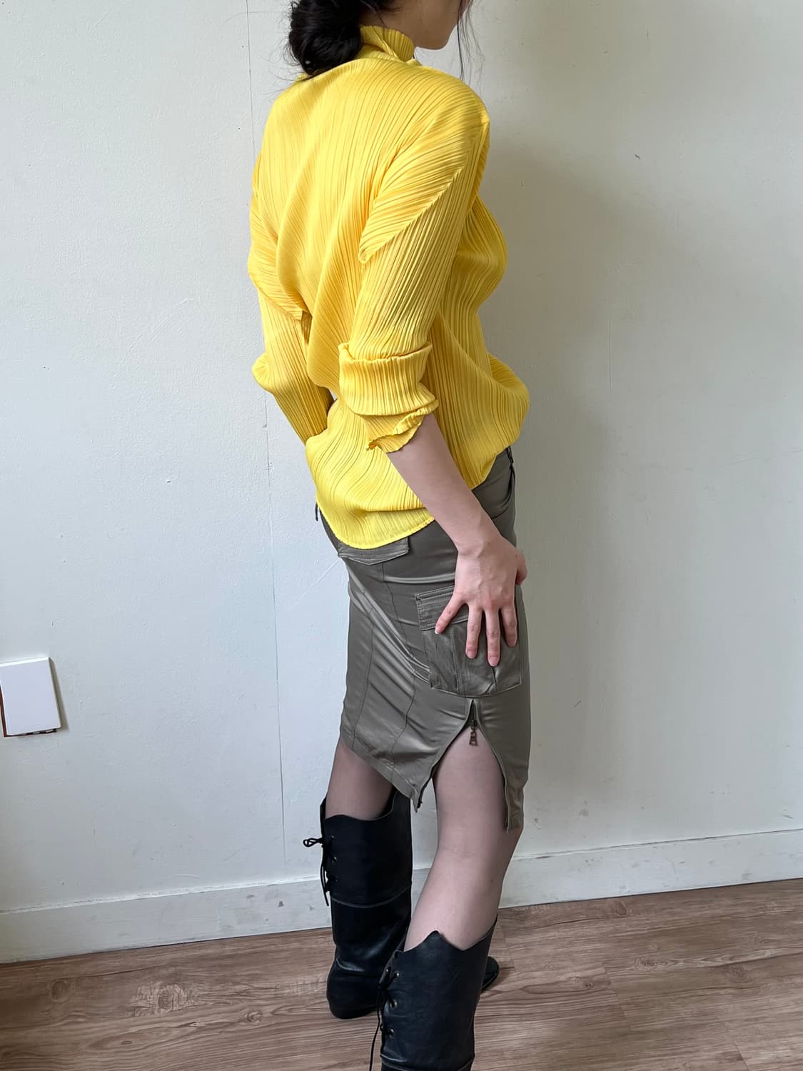 PLEATS PLEASE 엘로우 플리츠 탑 상품이미지5