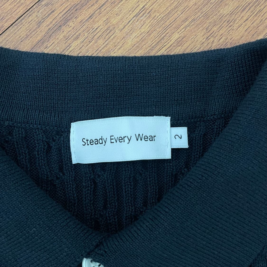 스테디에브리웨어 케이블 카라 반팔 니트 상품이미지2