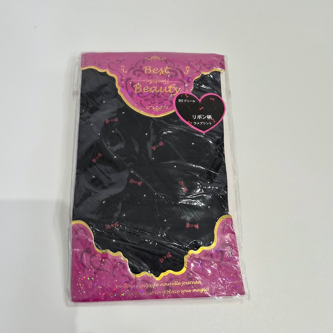 레드 리본패턴 블랙 팬티스타킹 상품이미지6