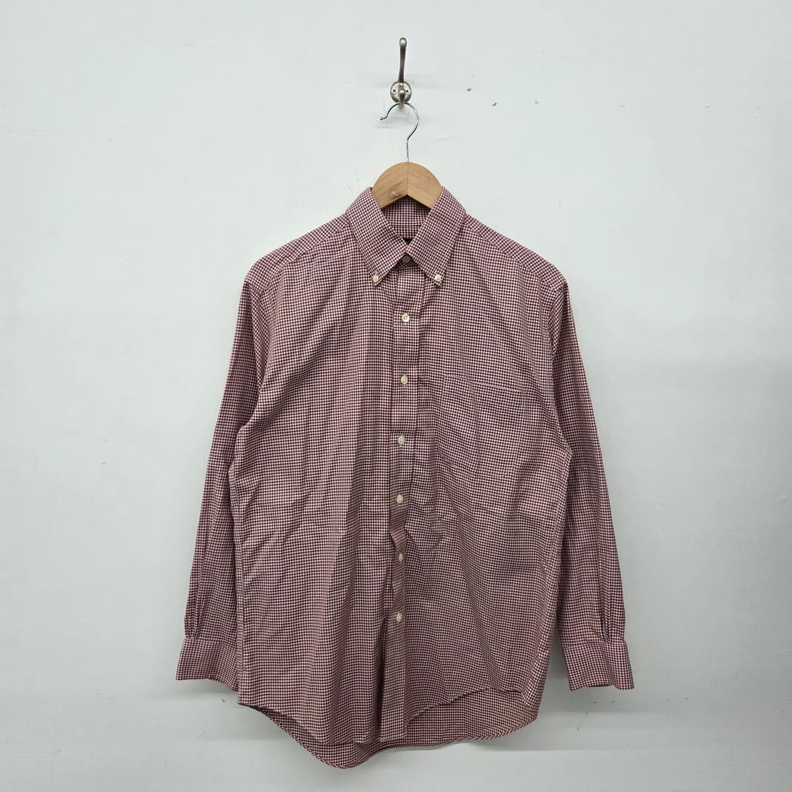 브룩스브라더스 체크 긴팔 셔츠 레드 남성S 상품이미지1