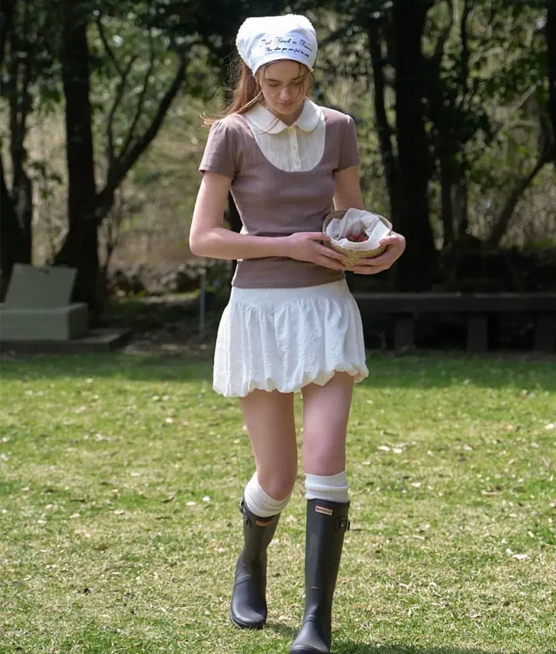 레터프롬문 플라워 벌룬 펌킨 미니스커트 M 상품이미지3