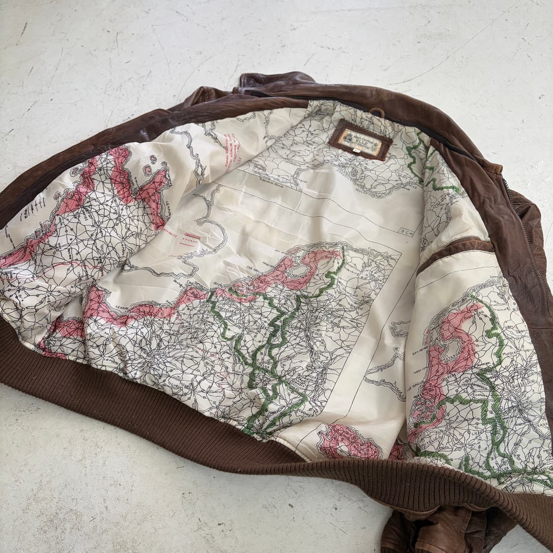 80s ELLE 빈티지 A-2 리얼가죽 자켓 L 상품이미지6