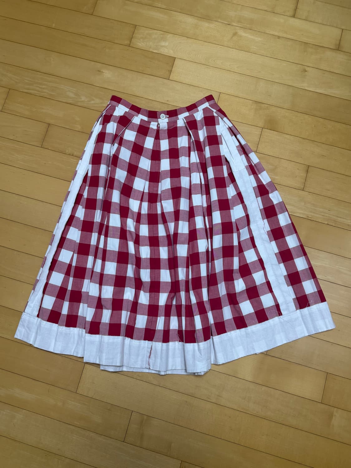 꼼데가르송 깅엄 체크 플리츠 스커트 (27size) 상품이미지3