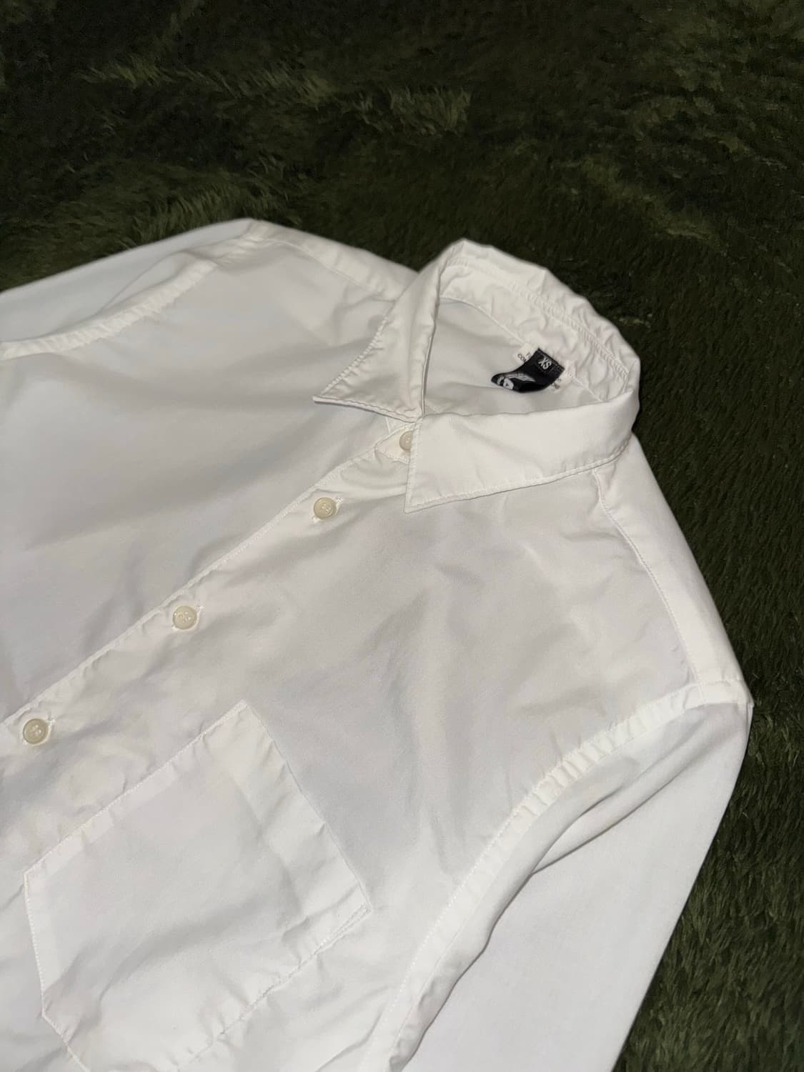 [XS] 꼼데가르송 블랙 22ss 폴리 롱 셔츠 화이트 상품이미지2