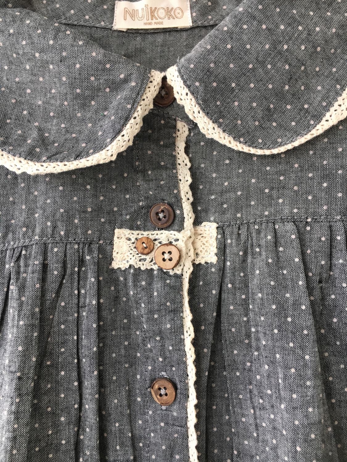 [Hand Made] 핸드메이드 도트 반팔 블라우스 모리걸 상품이미지6