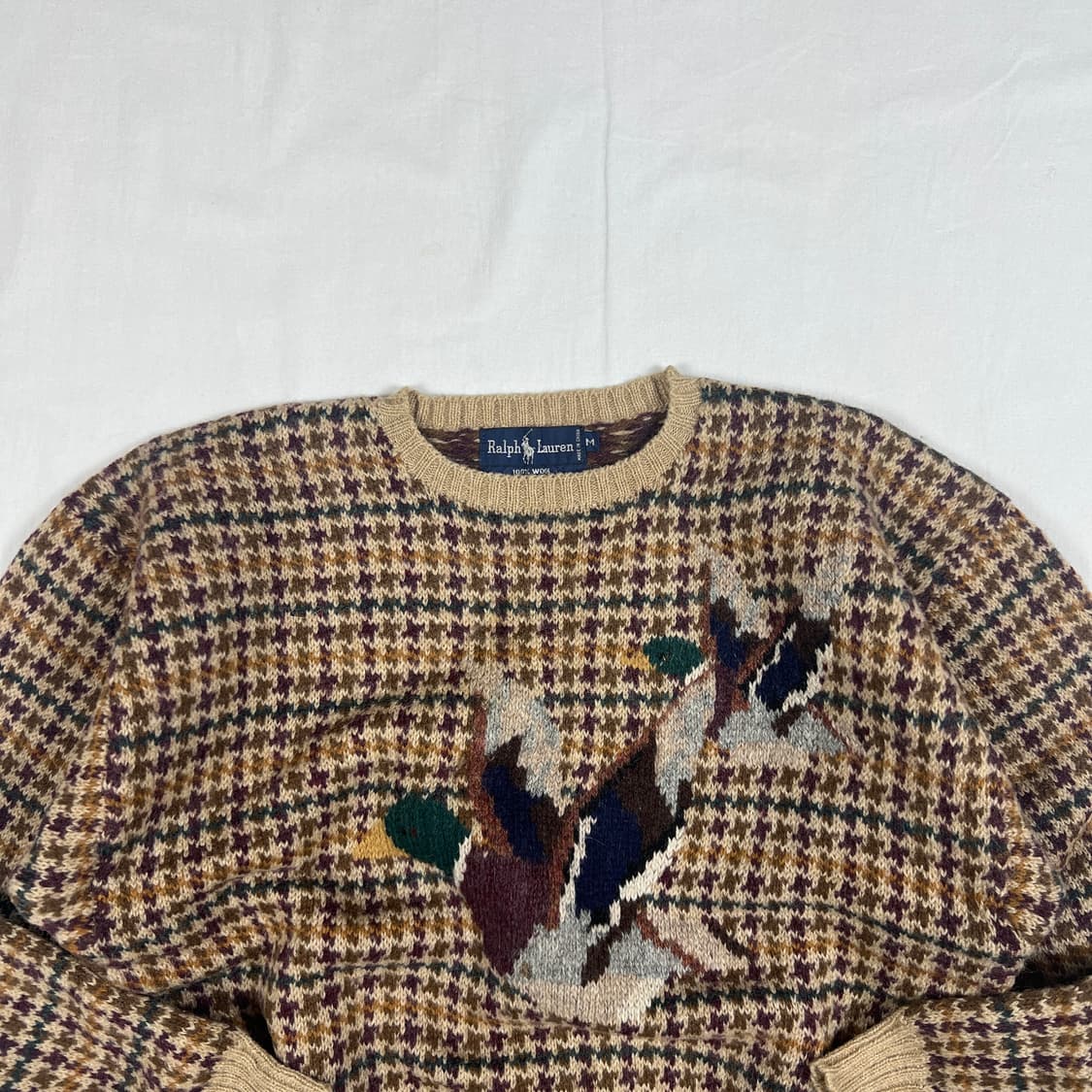 90‘s 폴로랄프로렌 천둥오리 체크 니트 스웨터 상품이미지2