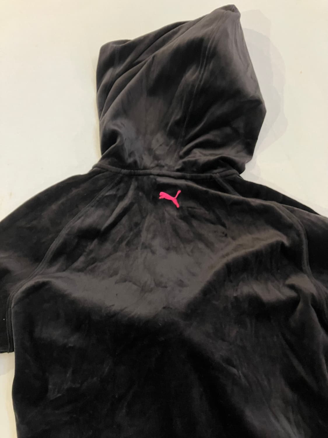 00s 푸마 딱붙핏 블랙핑크 벨벳 벨루어 y2k 후드집업 상품이미지3