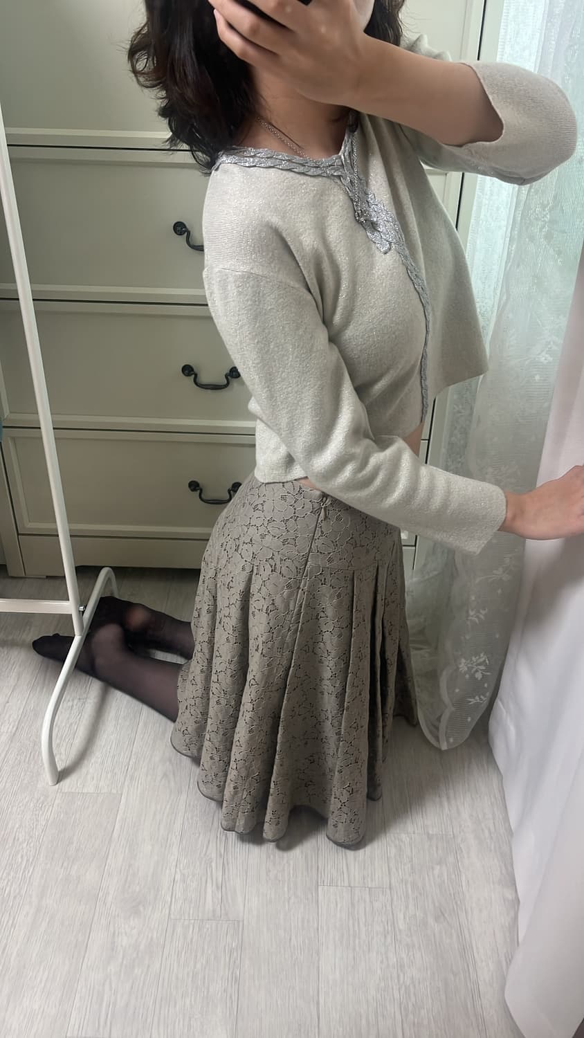 Silver glow crop tee (vintage) 상품이미지4