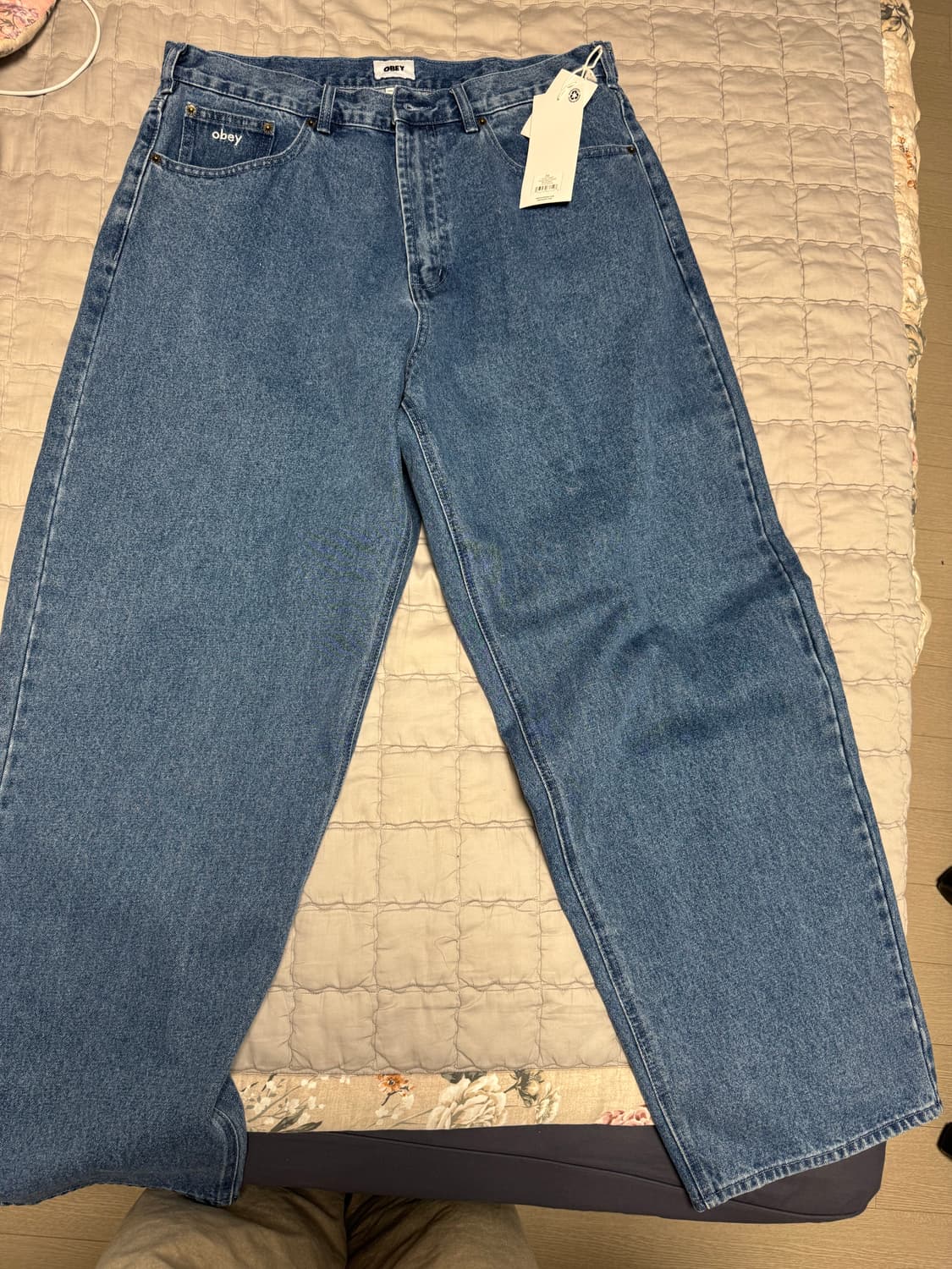 새제품) OBEY/ 오베이 와이드 루즈핏 데님 상품이미지1