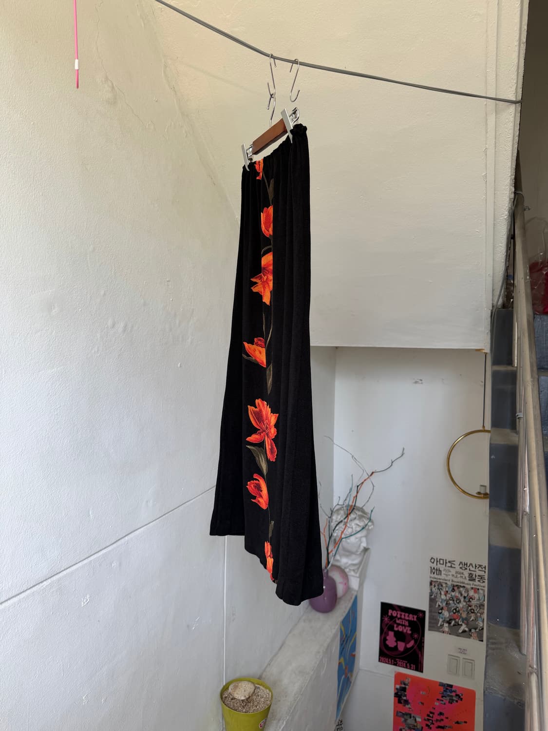 플라워패턴 y2k 롱 비스코스 스커트 상품이미지4