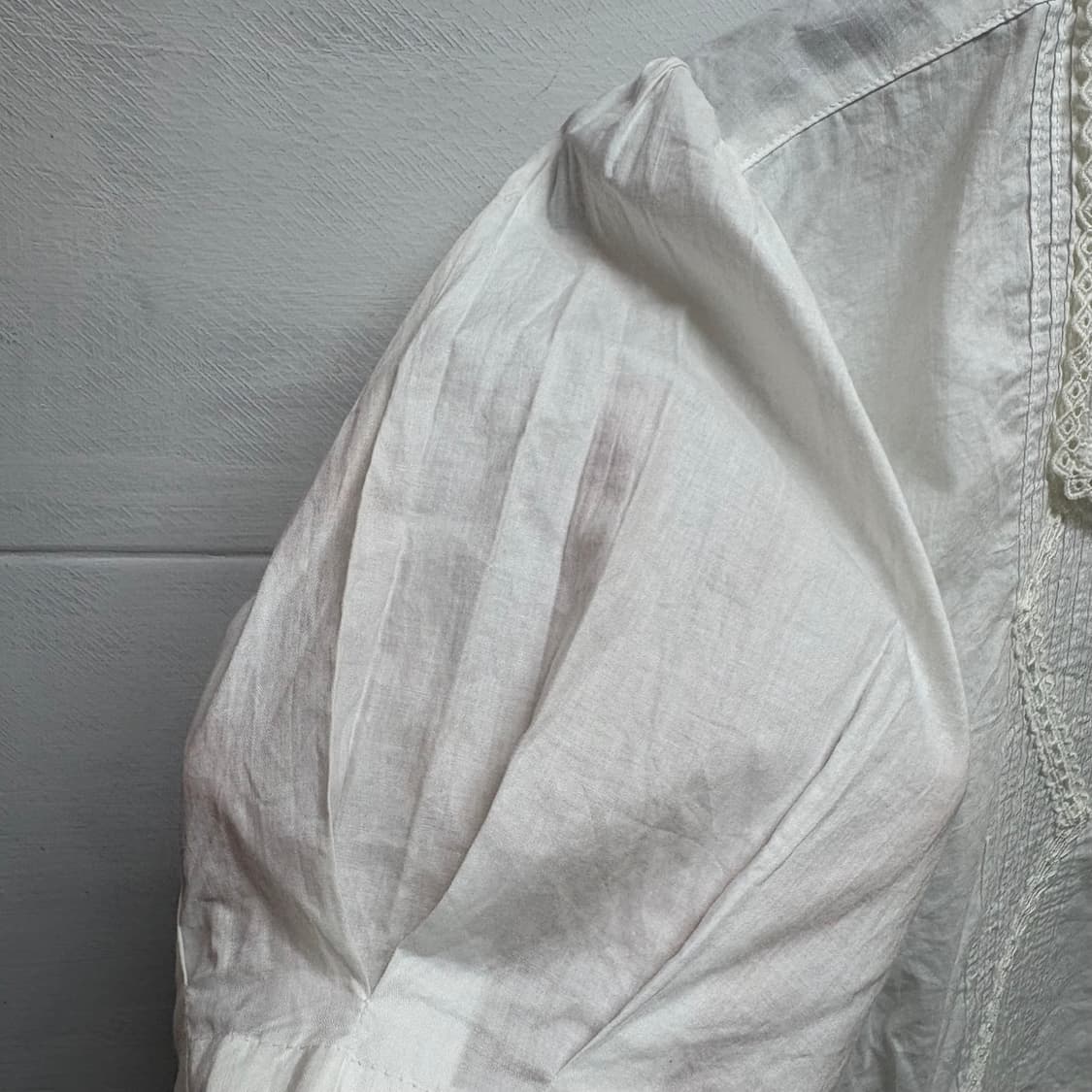 화이트 코튼 레이스 클래식 빈티지 블라우스  JPN 상품이미지7