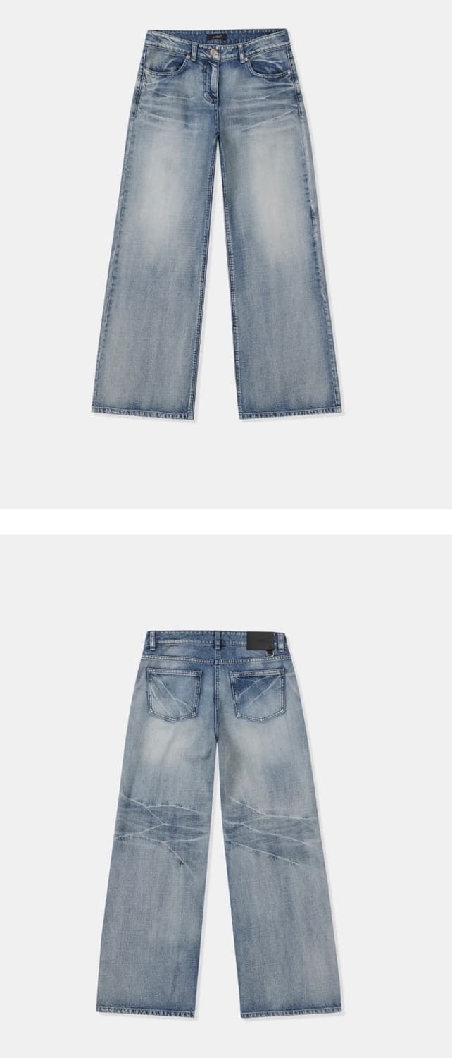 LCDC 와이드 레그 워시드 데님 팬츠 블루 SS 상품이미지2