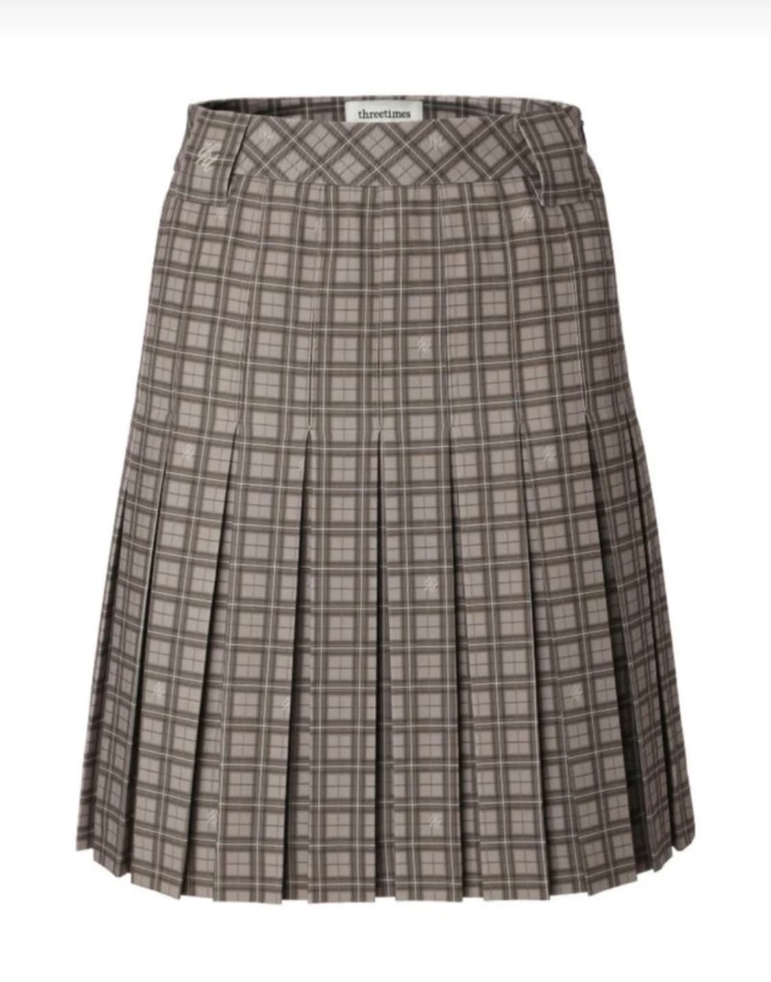 쓰리타임즈 체크 플리츠 스커트 M 상품이미지4