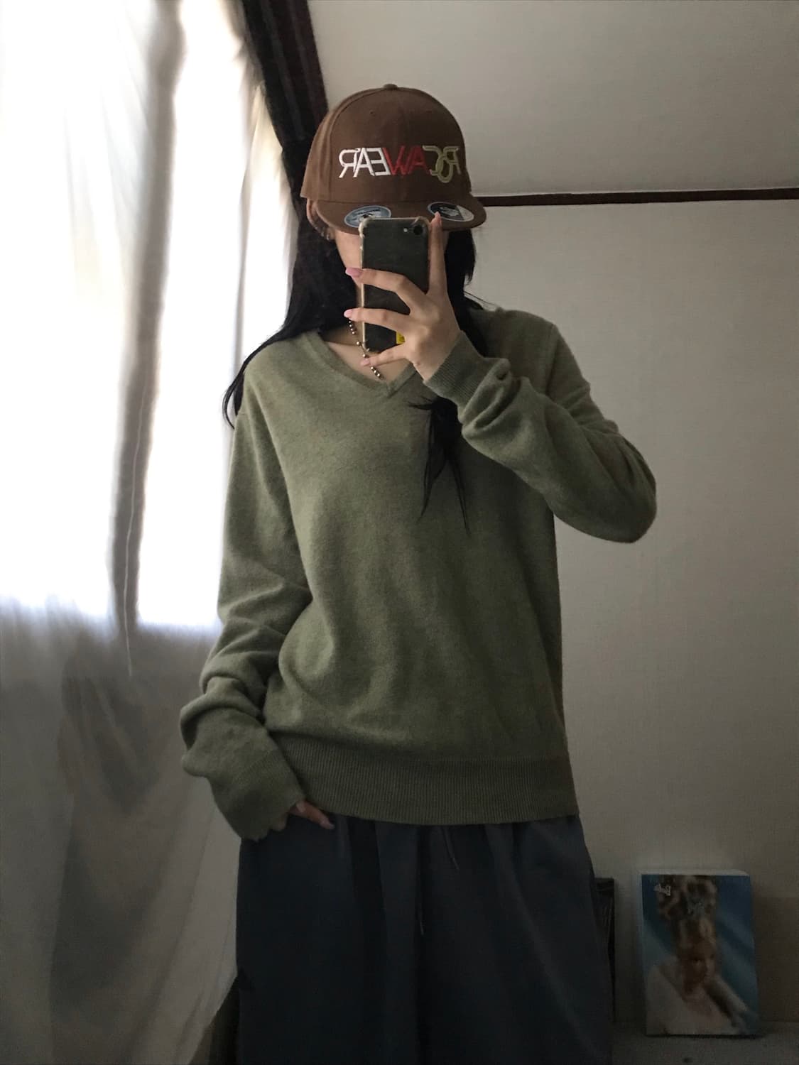 폴로 카키 보카시 니트 상품이미지2