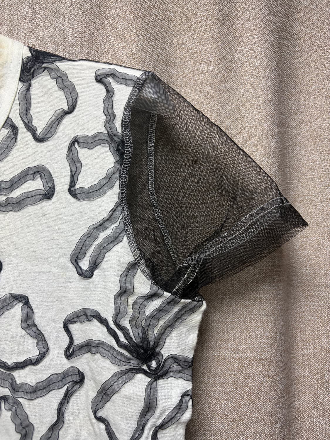 [S] tricot comme des garcons 백 시스루 반팔 상품이미지5