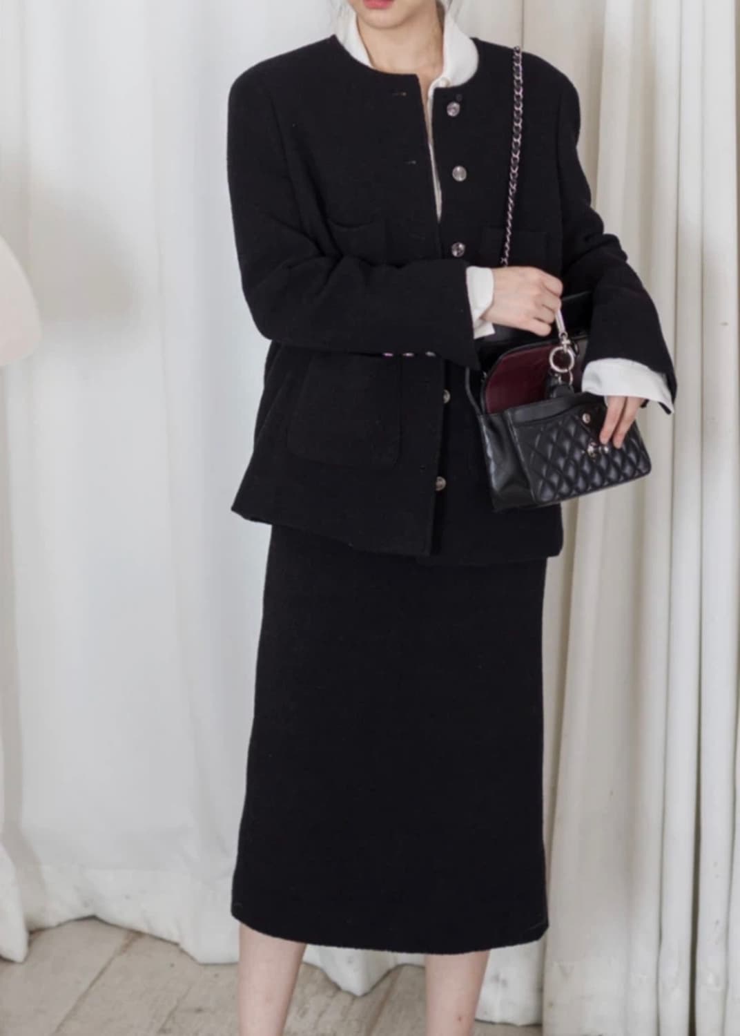 Verdeossido 블랙 트위드 자켓 상품이미지2