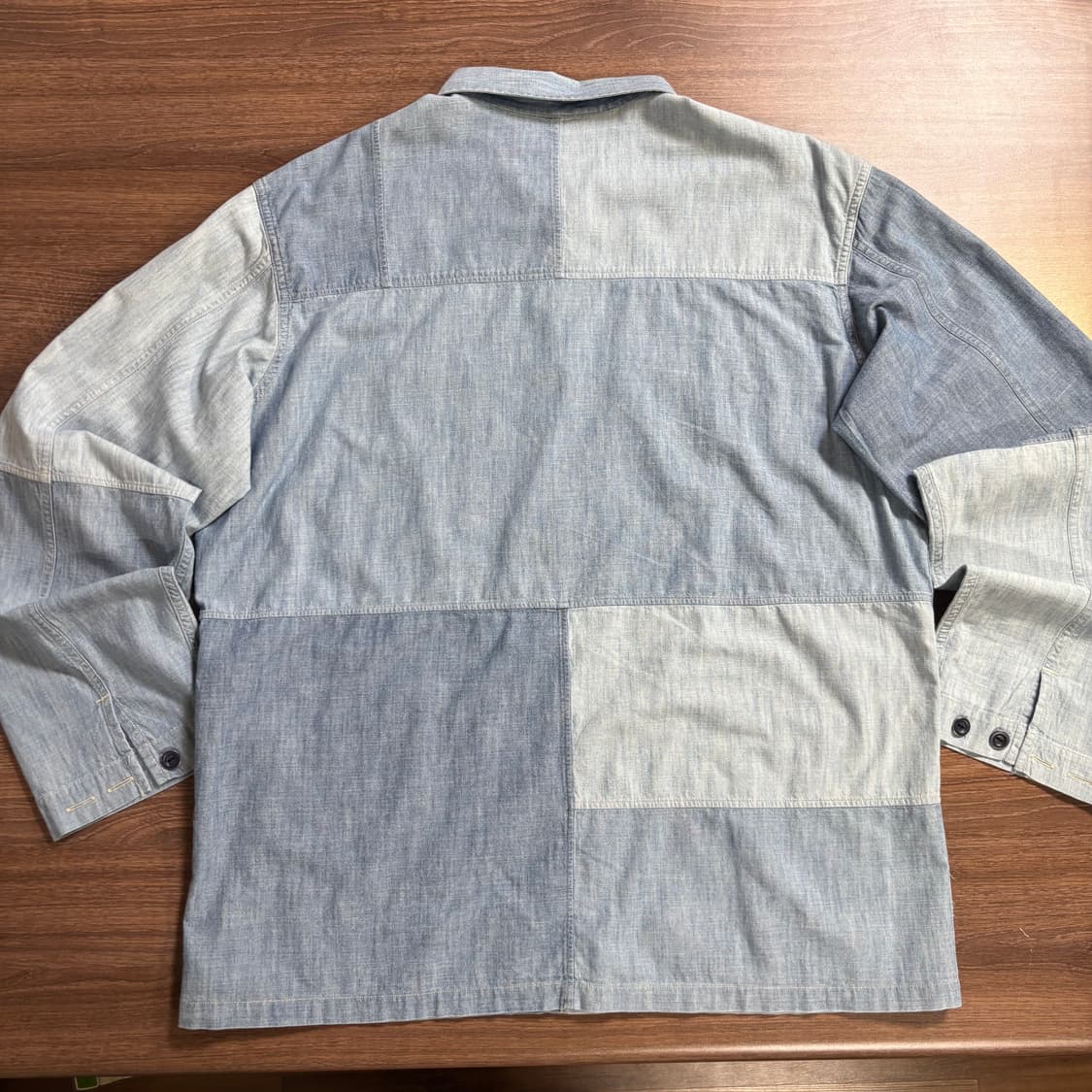 폴로 샴브레이 패치워크 셔츠 상품이미지5