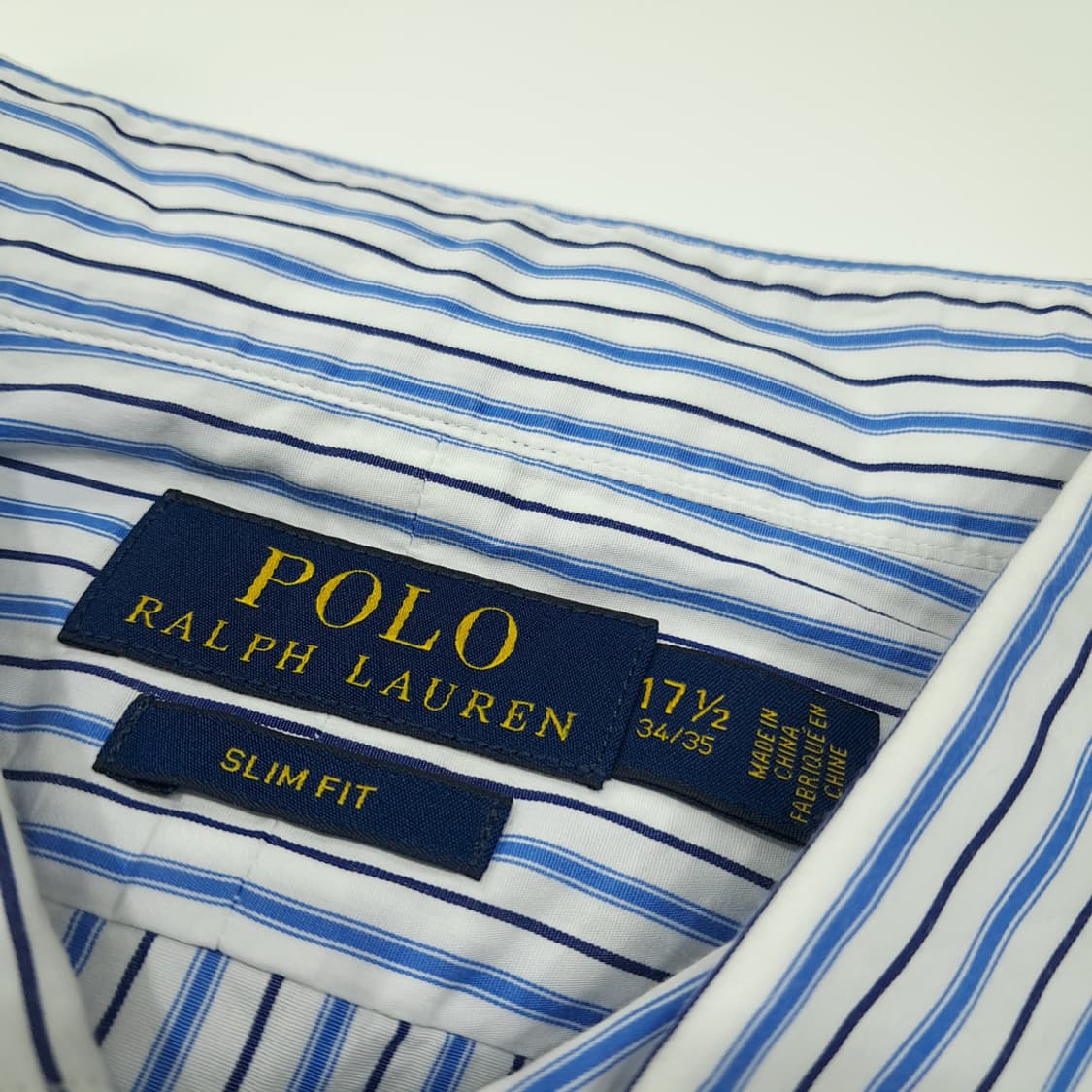 CL592 XL 폴로 코튼 슬림핏 스트라이프 블루 셔츠 남방 상품이미지3