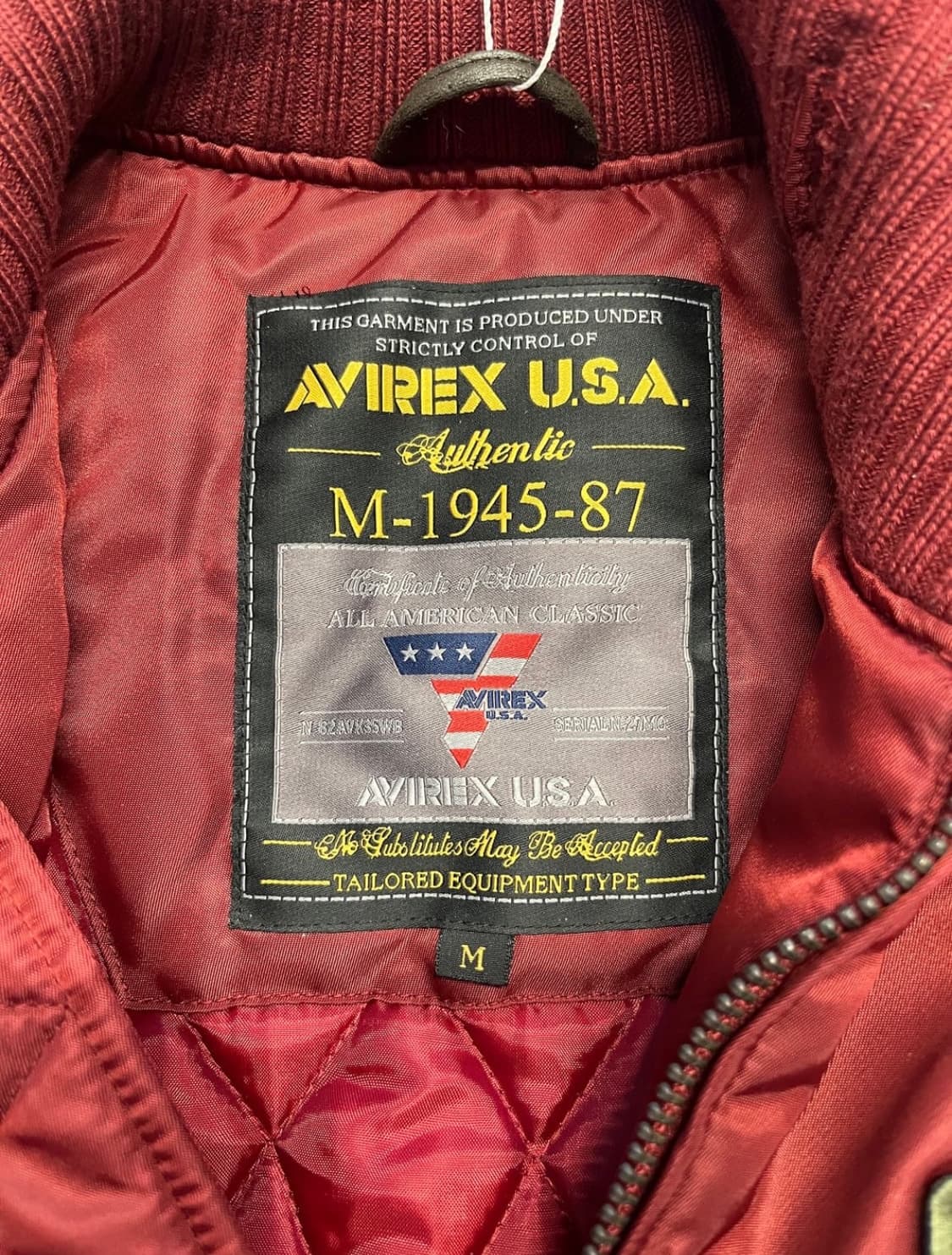 Avirex MA-1 Burgundy Red Bomber Jacket 상품이미지3
