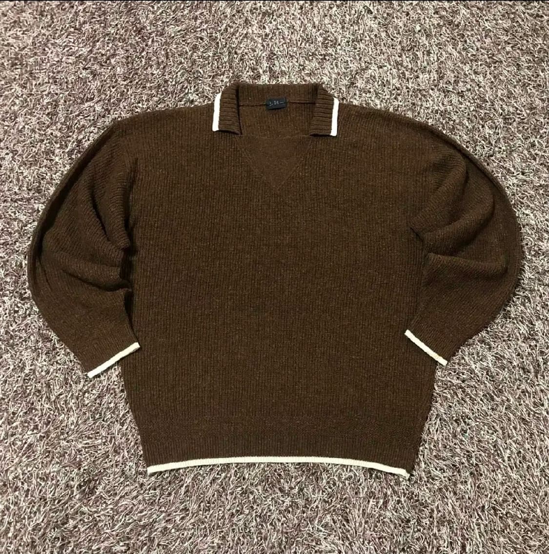 남성 빈티지 일본 니트 갈색  상품이미지1