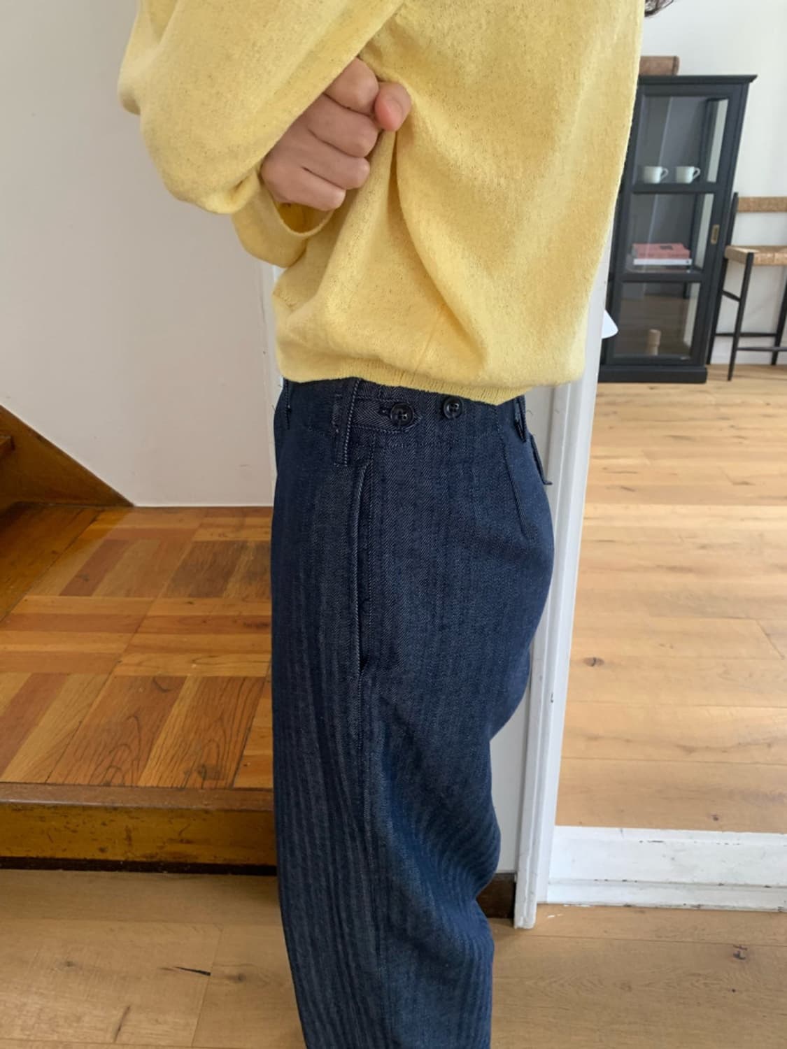 헤링본 비죠 팬츠(진청, M) 새상품 상품이미지3