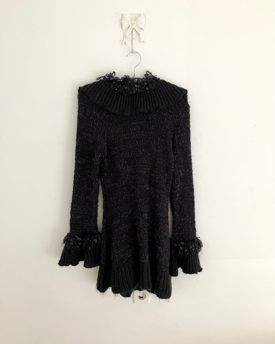 퍼플 차콜 러플 가디건 상품이미지3