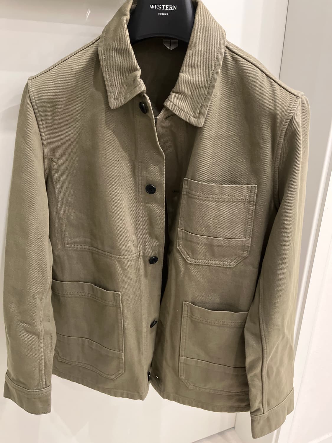 아르켓 ARKET 코튼 트윌 오버셔츠 카키 48 상품이미지1