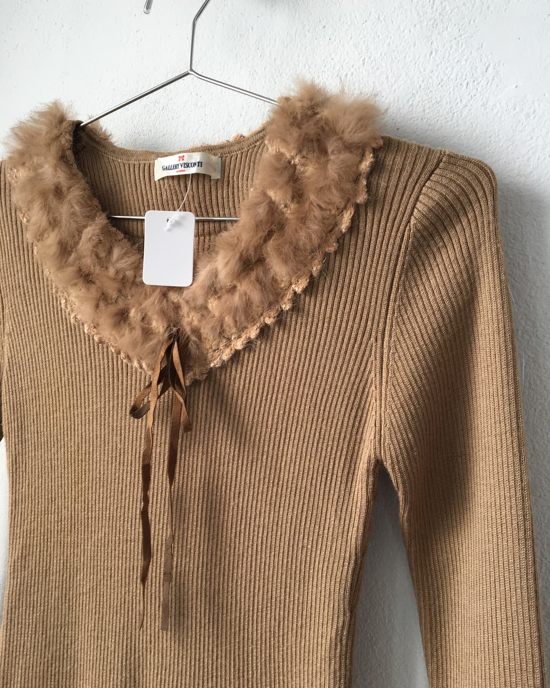 Fur trimming ribbed knit 상품이미지4