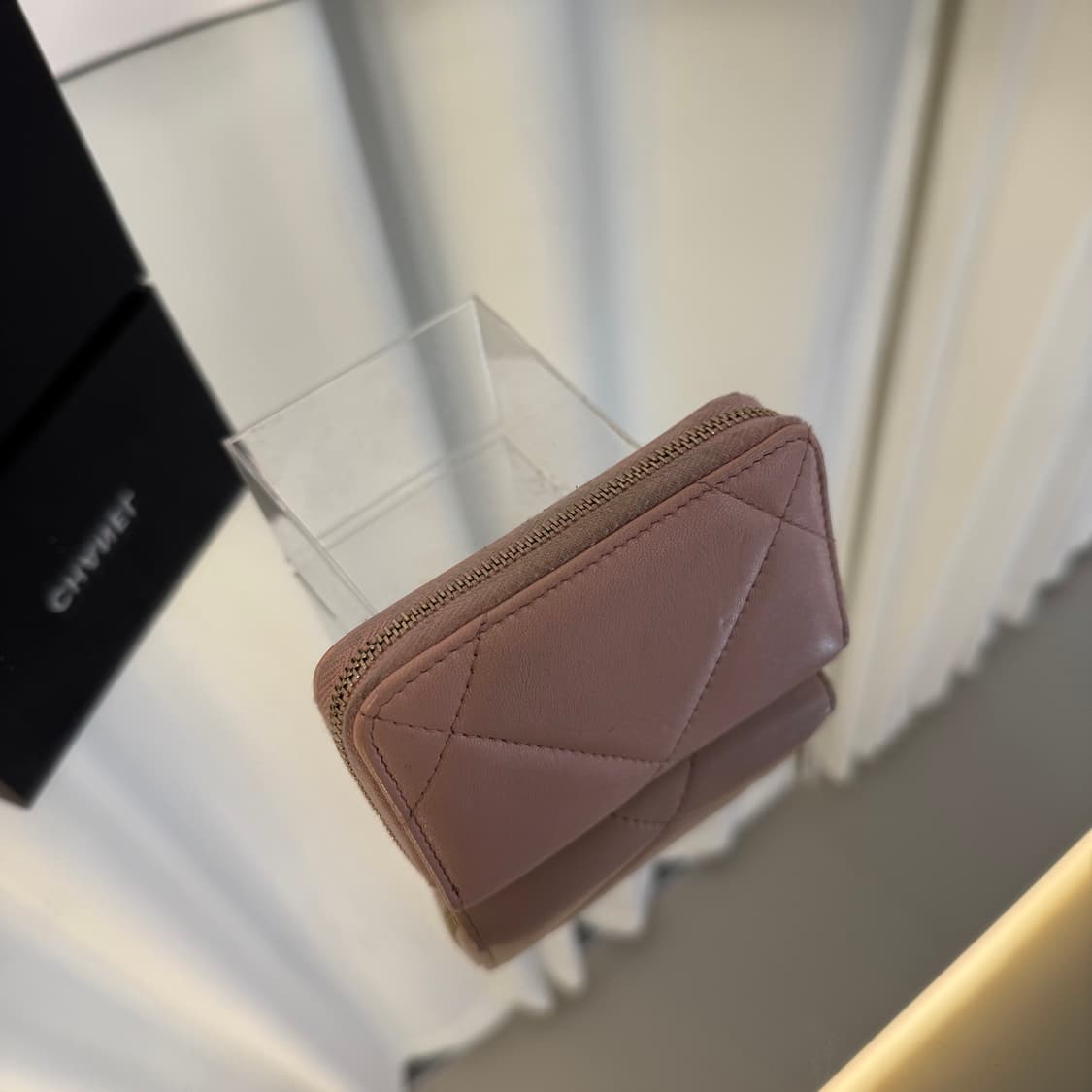 [정품] 샤넬 AP0949 19 지퍼 코인 지갑 램스킨 핑크 금장 상품이미지5