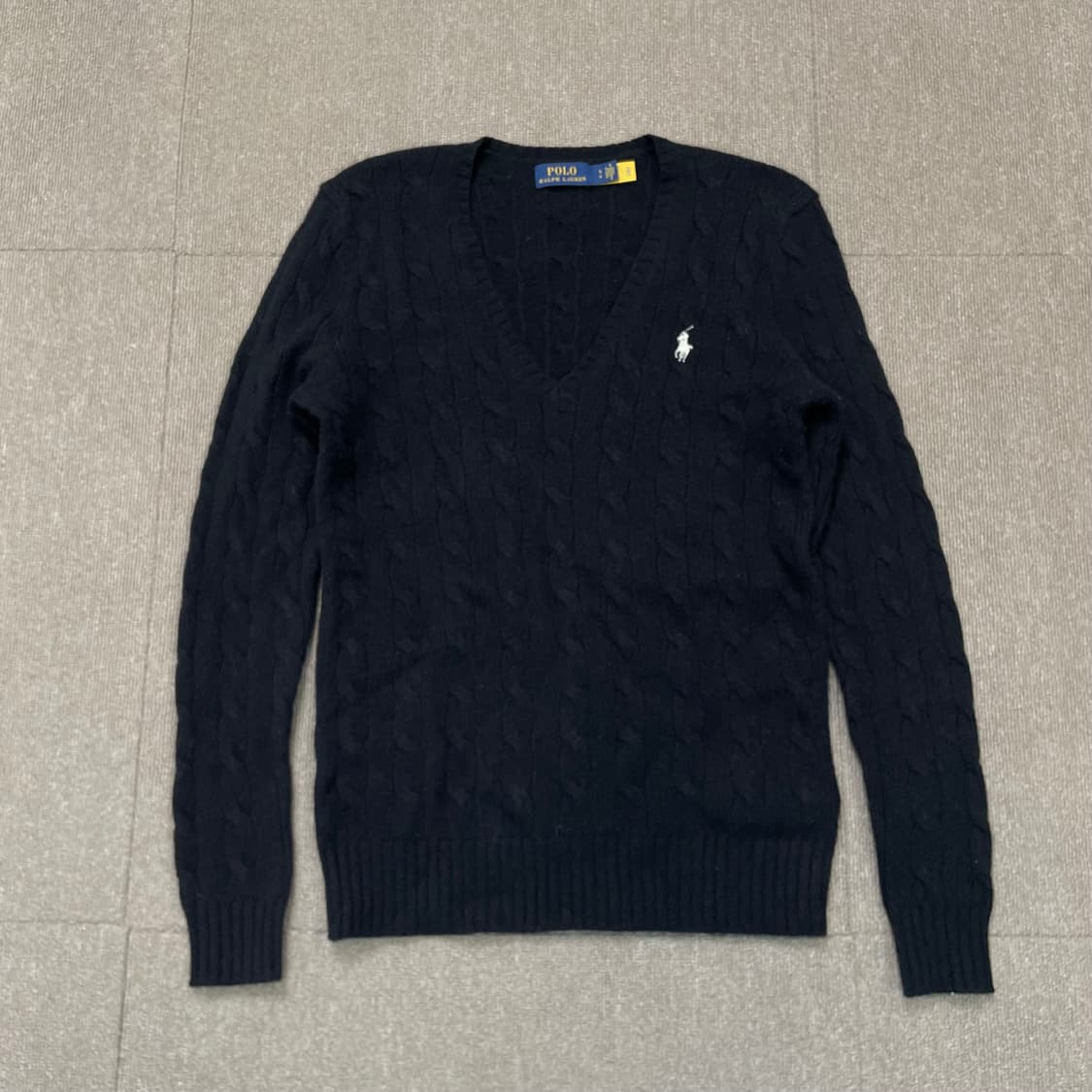 polo 랄프로렌 폴로 우먼스 브이넥 케이블니트 s 상품이미지1