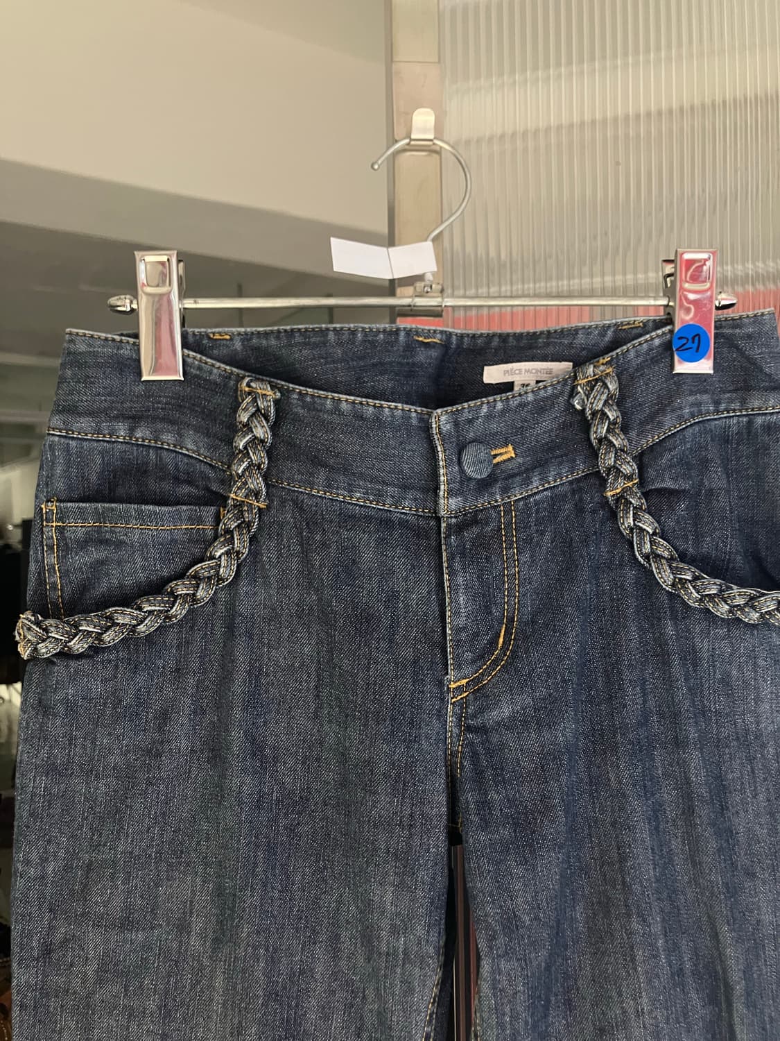 트위스트 트리밍 데님진 상품이미지2