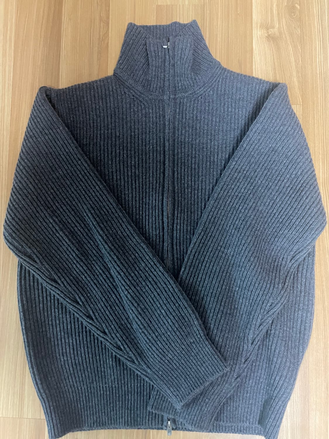 INTHEROW roy full zip up knit parka grey 상품이미지2