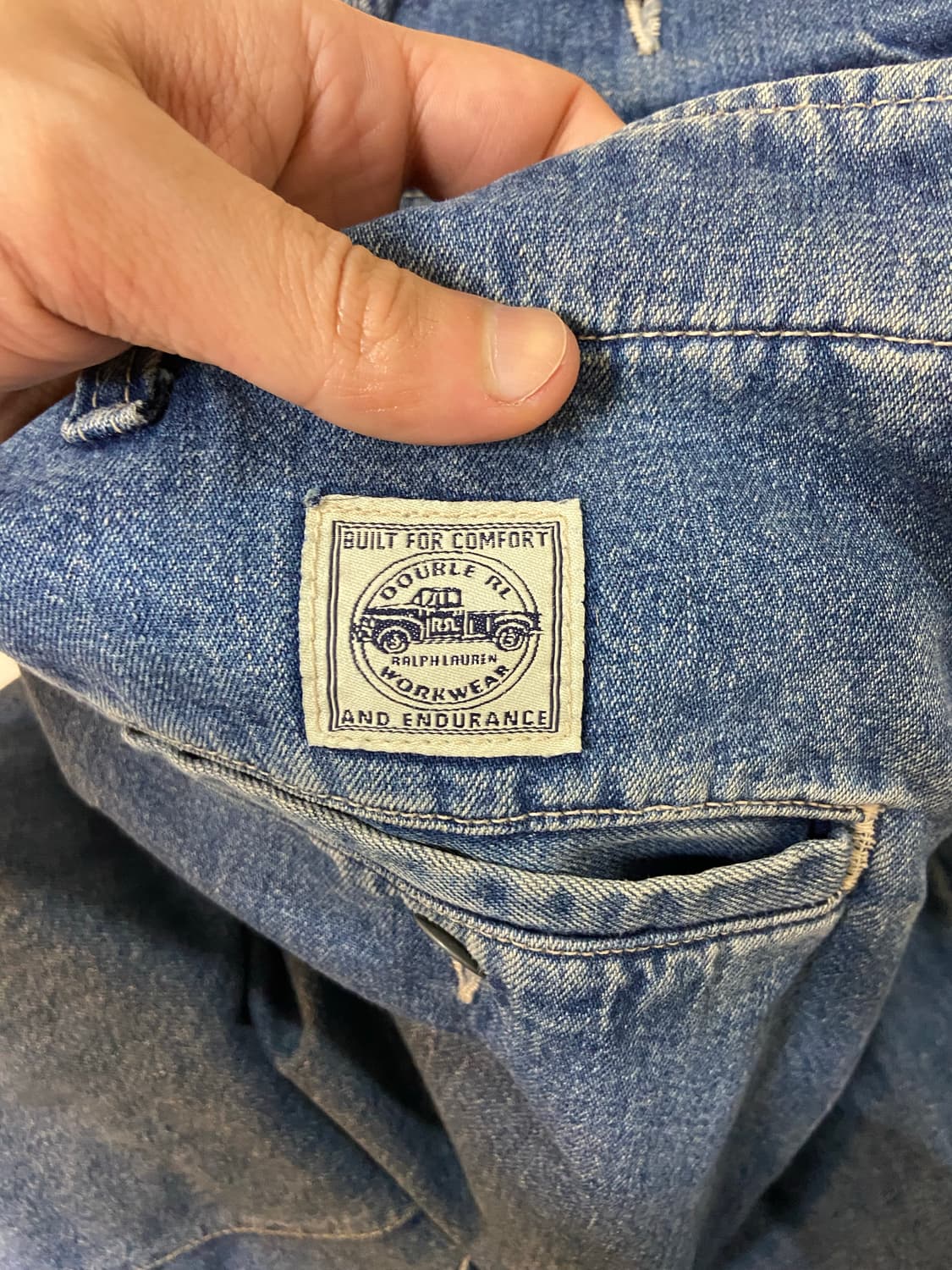 [36x30]90s RRL 데님 카고 팬츠 상품이미지4