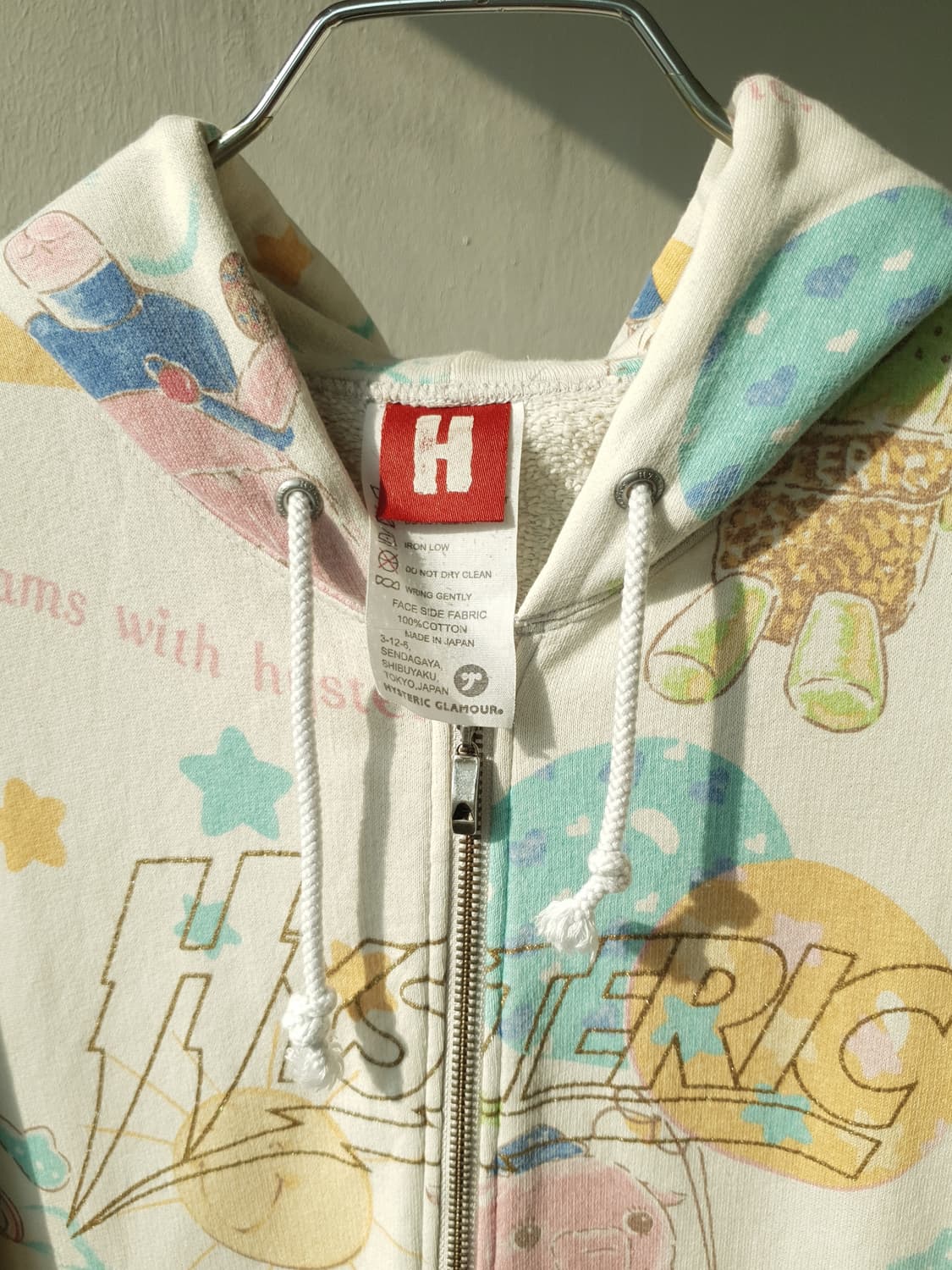 90s Hysteric glamour "Bear Dreme" hoodie 상품이미지4