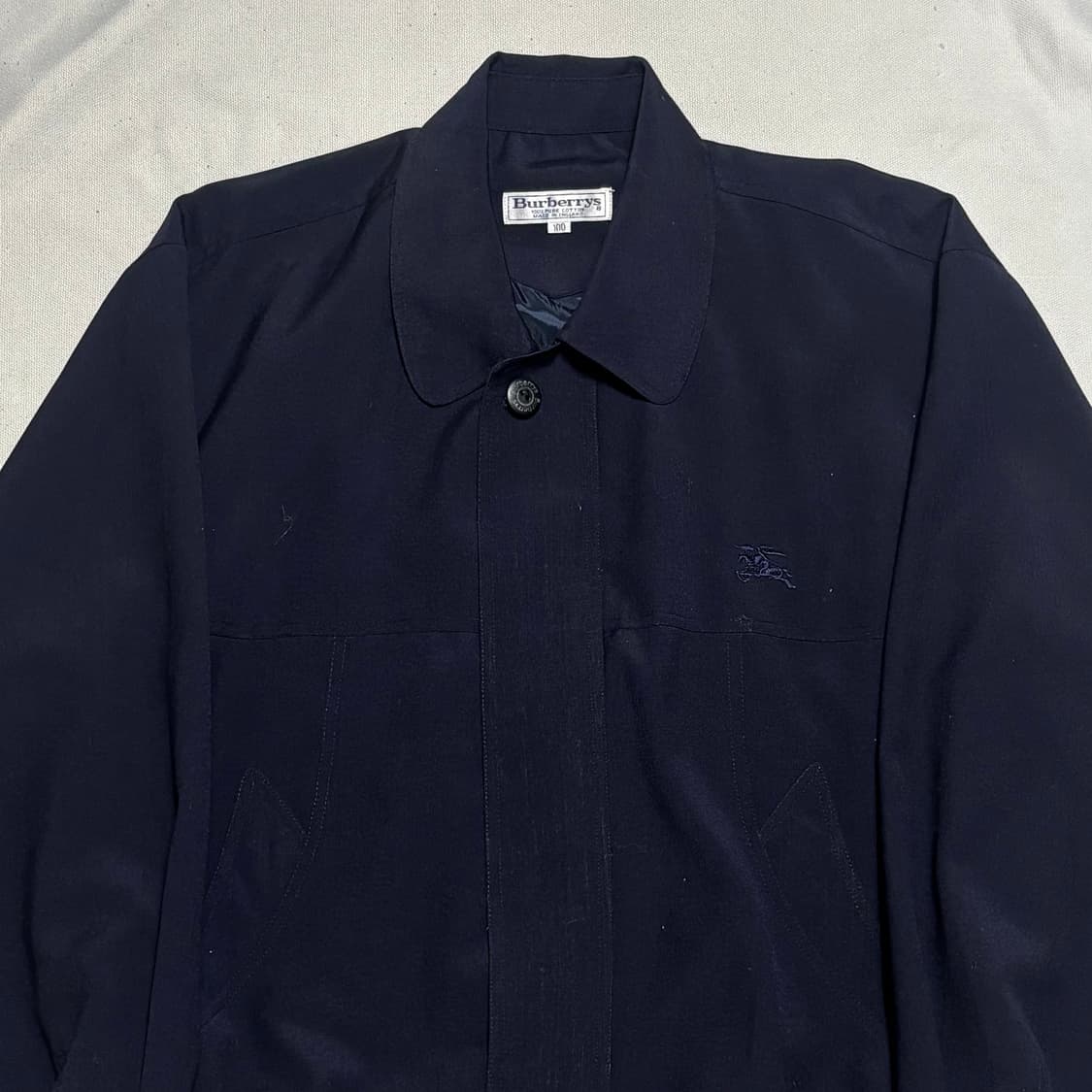 100 버버리 네이비 코튼 자켓 상품이미지1