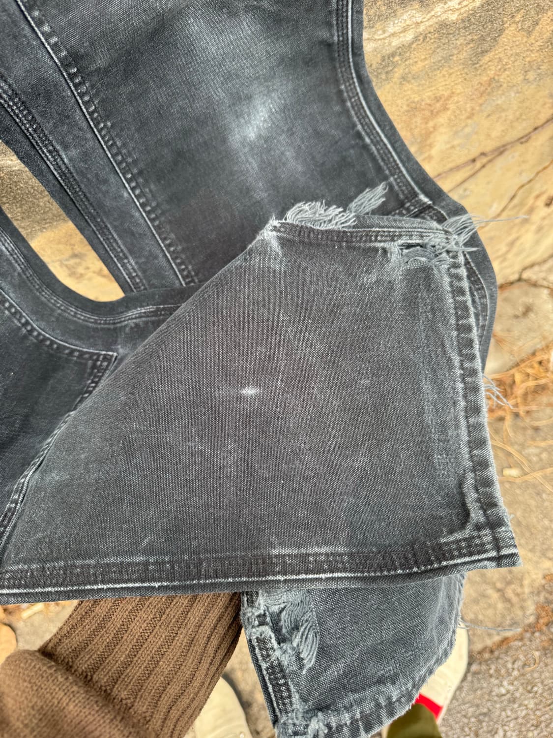 칼하트 빈티지 b01 blk 하드페이딩 카펜터 더블니 워크 팬츠 32 상품이미지5