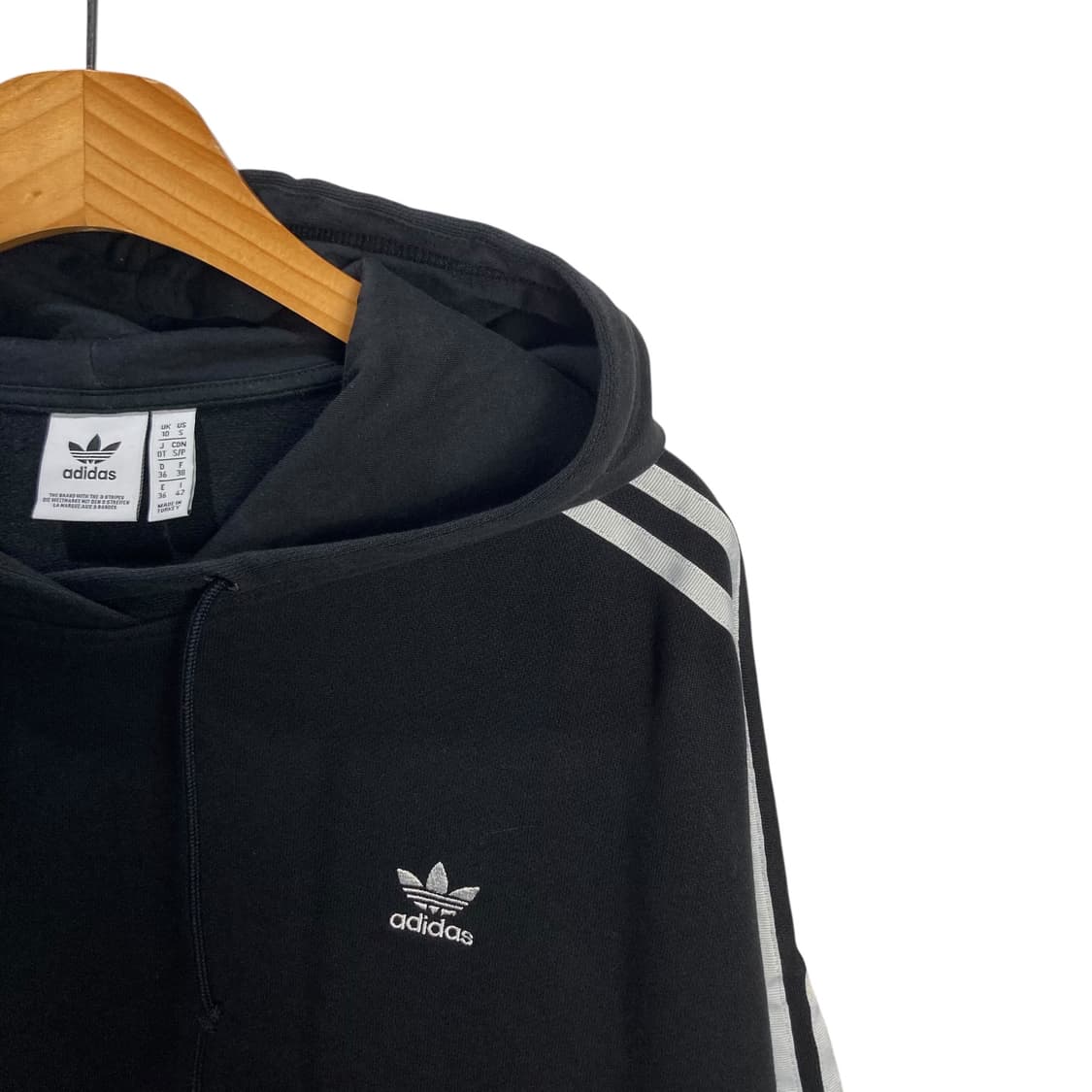 아디다스 사이드라인 블랙 크롭 후드 상품이미지3